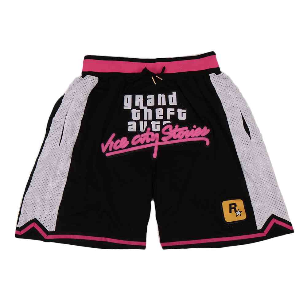 

BG Basketball shorts GTA VICE Embroidery sewing Zip pocket outdoor sport big size various styles black sandbeach shortsk81, Picture