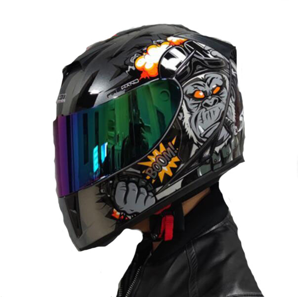 

JIEKAI helmet male motorcycle open face helmet double lens summer anti-fog personality cool four seasons, Same photo