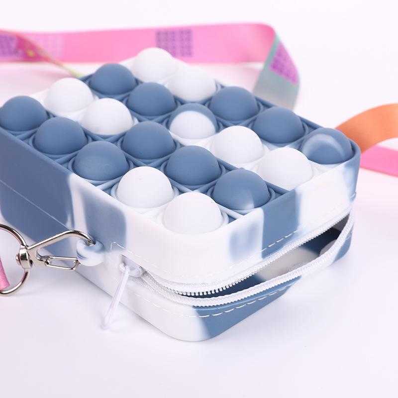 Finger Toy Fidget Bubble Coin Purse Pencil Case Messenger Bag Mobile Phone Wallet Bags Fashion Decompression Storage Toys