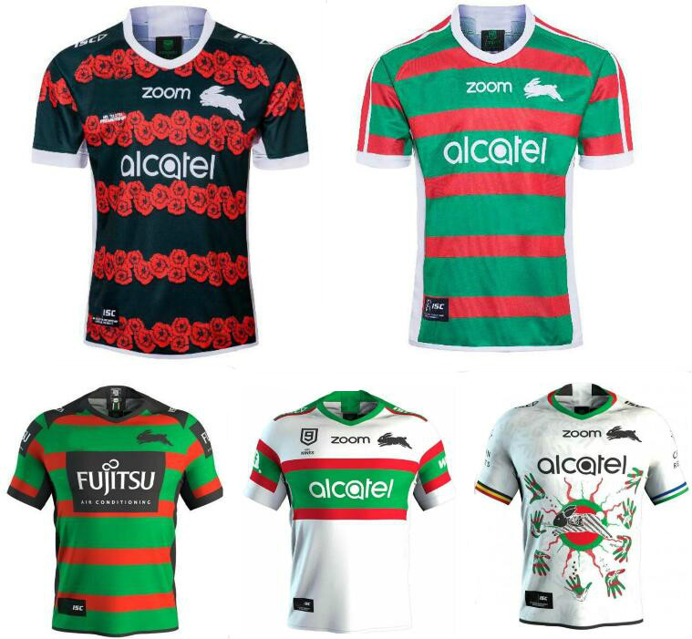 

2021 South Sydney Rabbitohs Home ANZAC Indigenous rugby Jersey 20/21 NRL League jerseys Shorts Australia maillot de S-5XL ., Black;gray