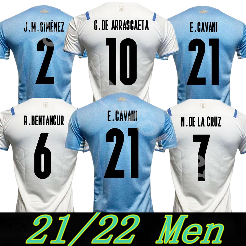 

21 22 Copa America Uruguay Soccer Jersey 2021 Home L.suarez E.cavani Shirt D.GODIN Away National Team Football Uniforms, Colour