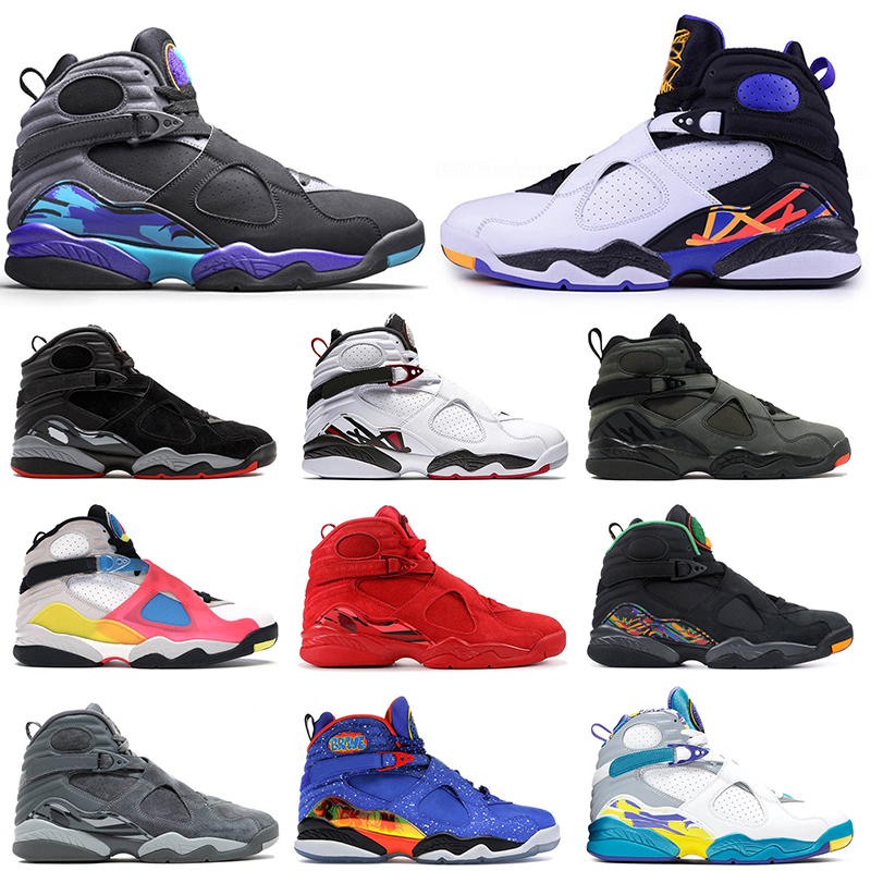 

Fashion Valentines Day Jumpman 8 Men Basketball Shoes 8s Three Peat White Off Multicolor Aqua Black GS Take Flight VIII Mens Trainers Sports Sneakers Size 47, #2 se white multicolor