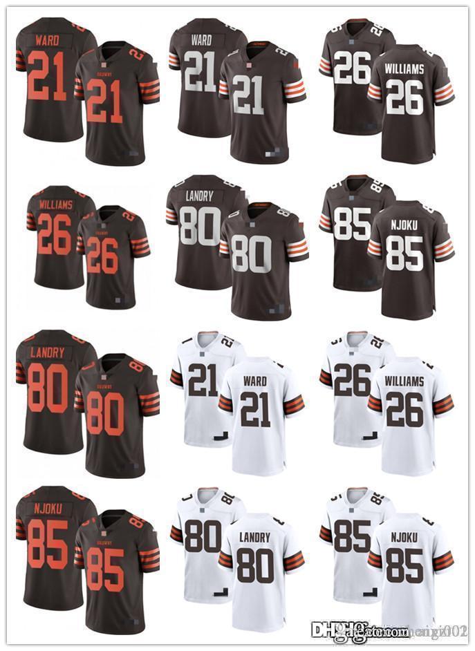 

Mens Womens Youth Football Jerseys Cleveland Browns 21 Denzel Ward White 80 Jarvis Landry Brown 26 Greedy Williams 85 David Njoku, Black;red