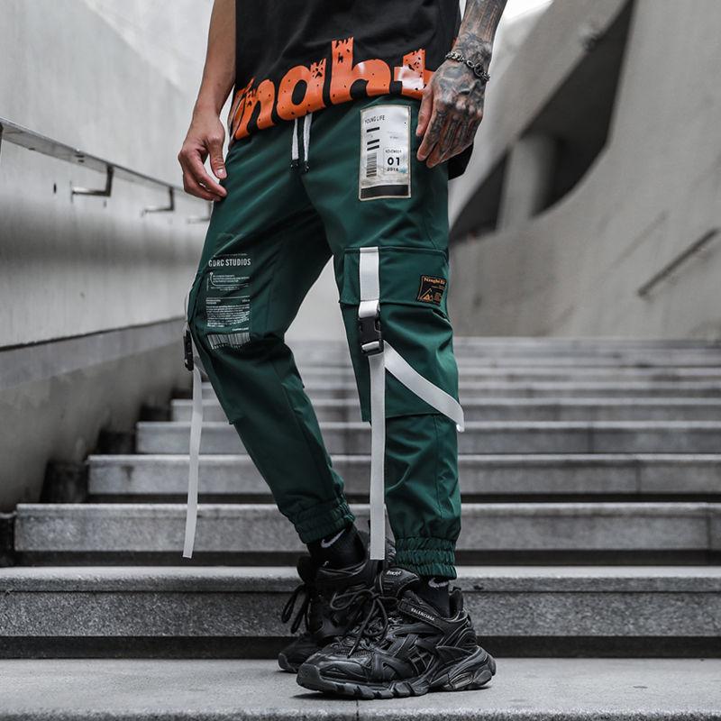 

Men's Pants 2021 Spring And Summer Guochao Boys' Casual Leggings Overalls K811 P55, Black