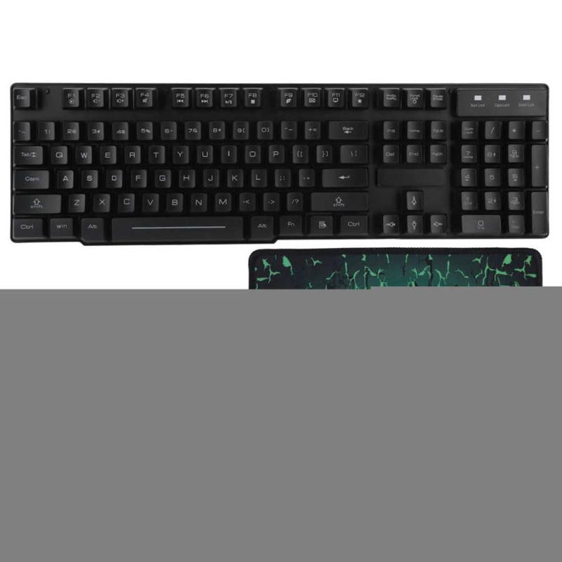 

Wireless Keyboard Mouse Combo T3 Charging Gaming Luminous Colorful Mat Set Computer Accessories Black Combos