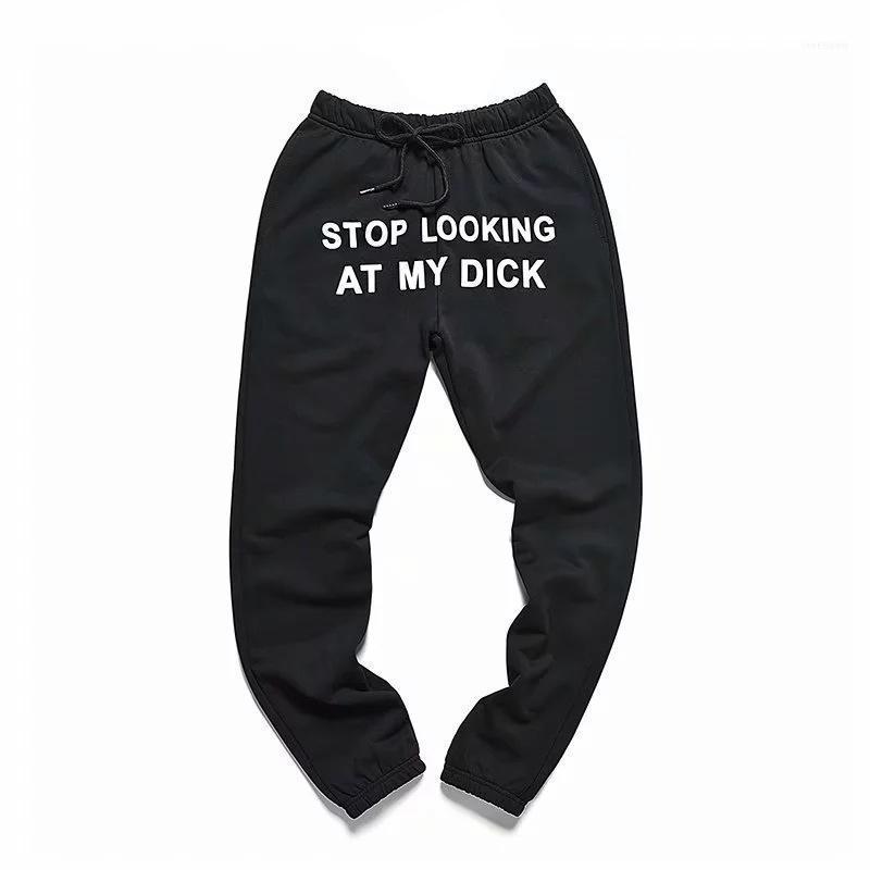 

Women's Pants & Capris Letter Stop Looking At My Dick Sweatpants Drawstring Loose Hip Hop Joggers Women High Waist Black Casual Sweat Pants1, Black;white