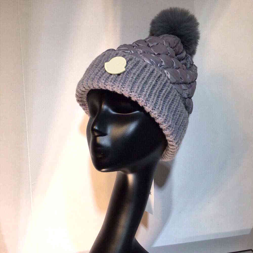 

Winter Ball Knitted Hat For Men Women Designer Fashion Hip Hop Letter Down Skull Beanie Down Caps Casual Warm Thick Wool Bonnet Outdoor Sport Leather Cap, Extra fee(please not pay before tell me)