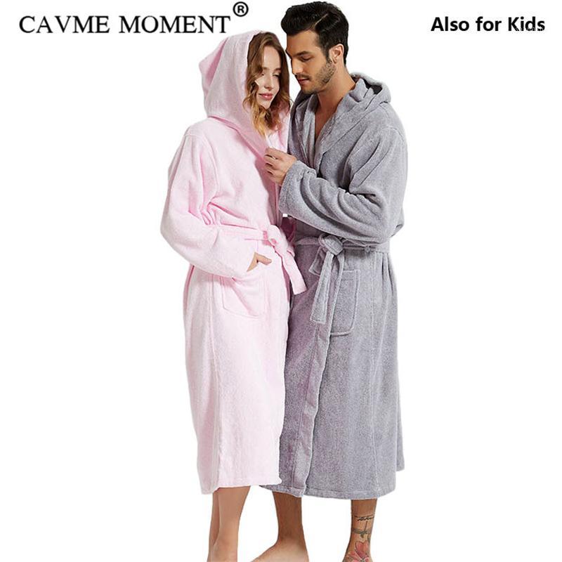 

Hooded Terry Robe Towel Bathrobe Men's Long Cotton Robes Lounge Family Nightgown Nightwear Sleepwear For Lovers Plus Size, Cavme 41 kids