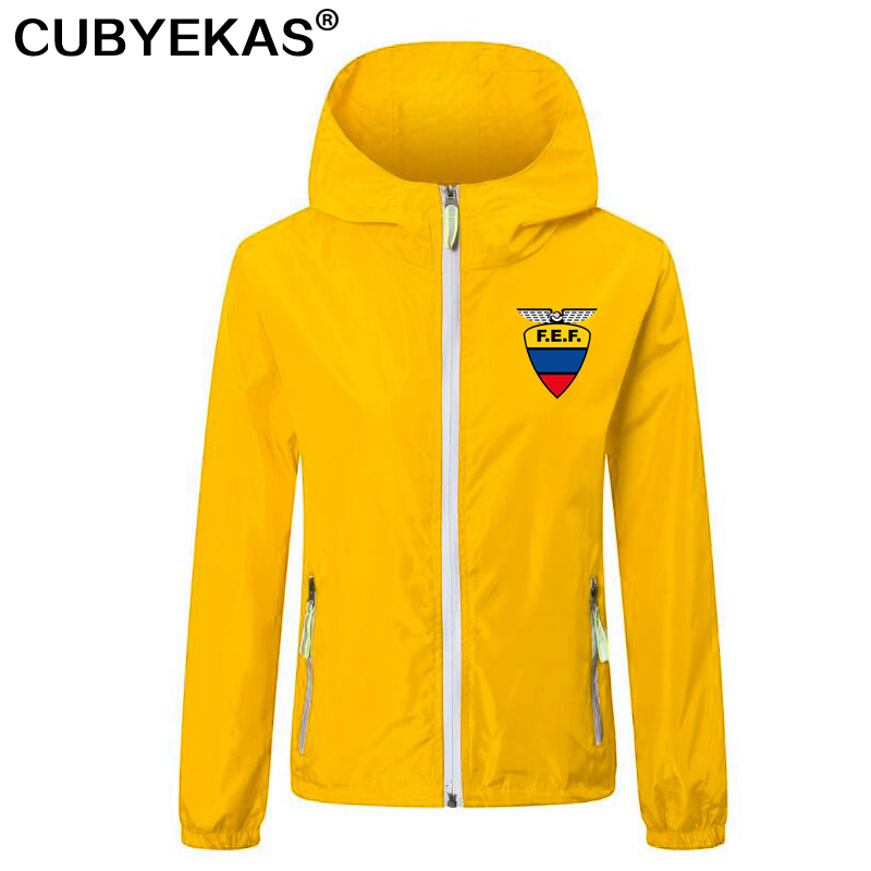 

2021 ecuador soccer Mens Trench Coats football Windbreaker jackets zipper Hooded Men casual jacket hoodie coat Print team badge Asia size S-4XL, Tan;black