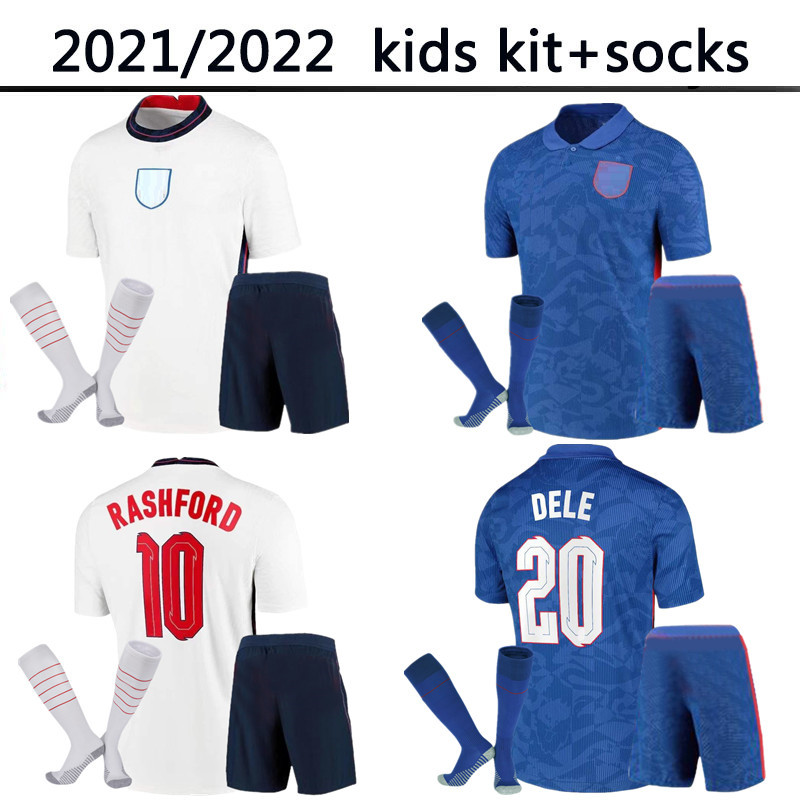 

2022 2023 2021 KANE kids kit socks home away football soccer jerseys STERLING RASHFORD MOUNT LINGARD VARDY DELE 21 22 23 national team sport shirt uniforms, Blue