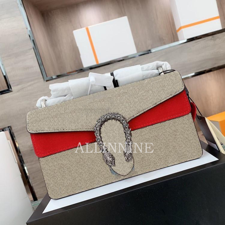 

Luxury Designer 2021 Double G Ladies Fashion Handbags Shoulder Bag Tiger Head Classic Dot Chains Cowhide Satchel Bags