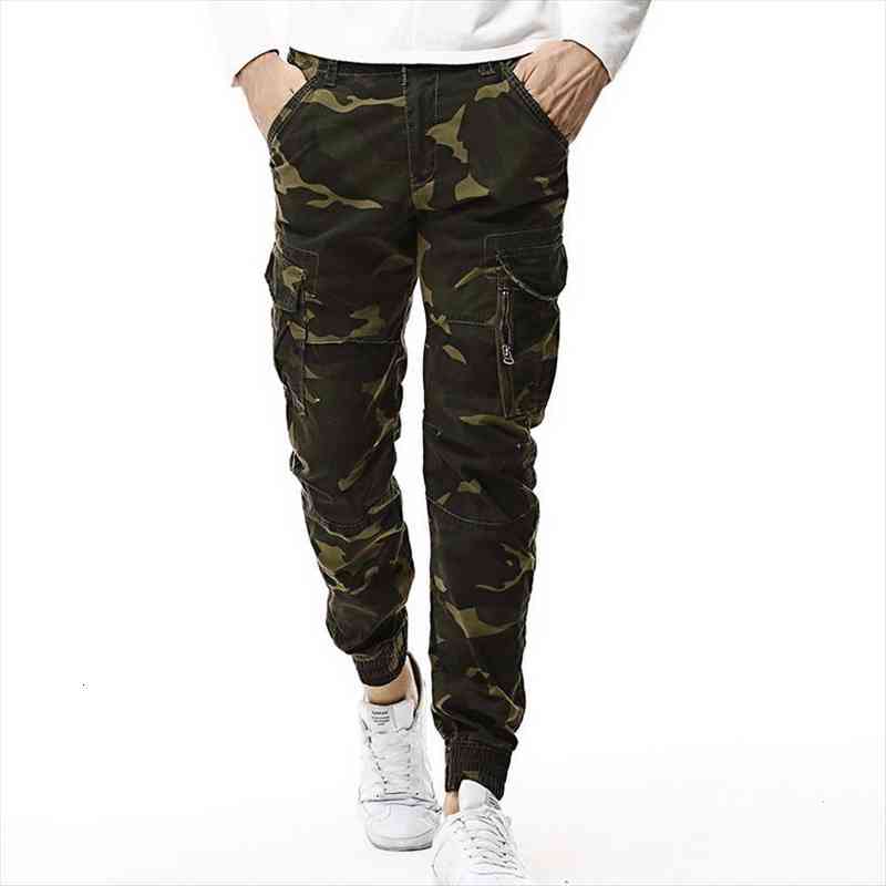 

fashion spring mens tactical cargo joggers men camouflage camo pants army military casual cotton pants hip hop male trouser, Black