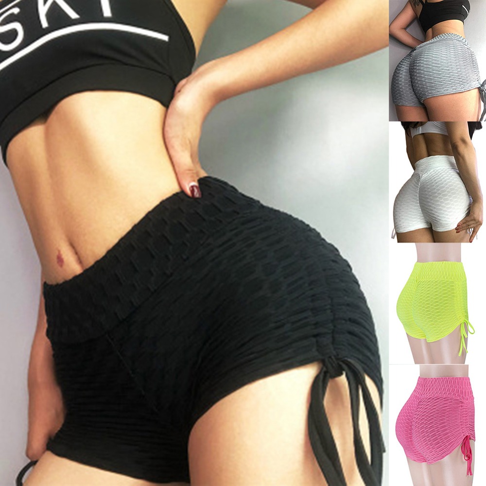 

Sexy Black Women Yoga Outfits Push Up Fitness Legging High Waist Gym Trunks Running Tight Sportswear Striped Underwear, Gray