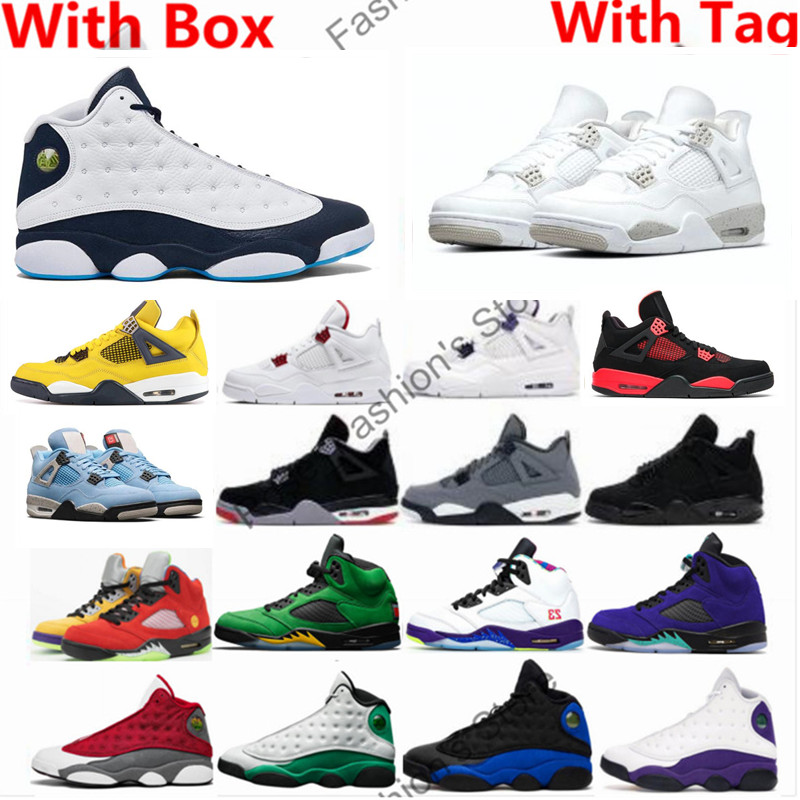 

4s 4 Fire Red Thunder SHIMMER White Oreo UNC mens basketball shoes 13 Obsidian Powder Blue Starfish Flint Moonlight Stealth 2.0 Raging Bull 5 sports sneakers with boxes, 32