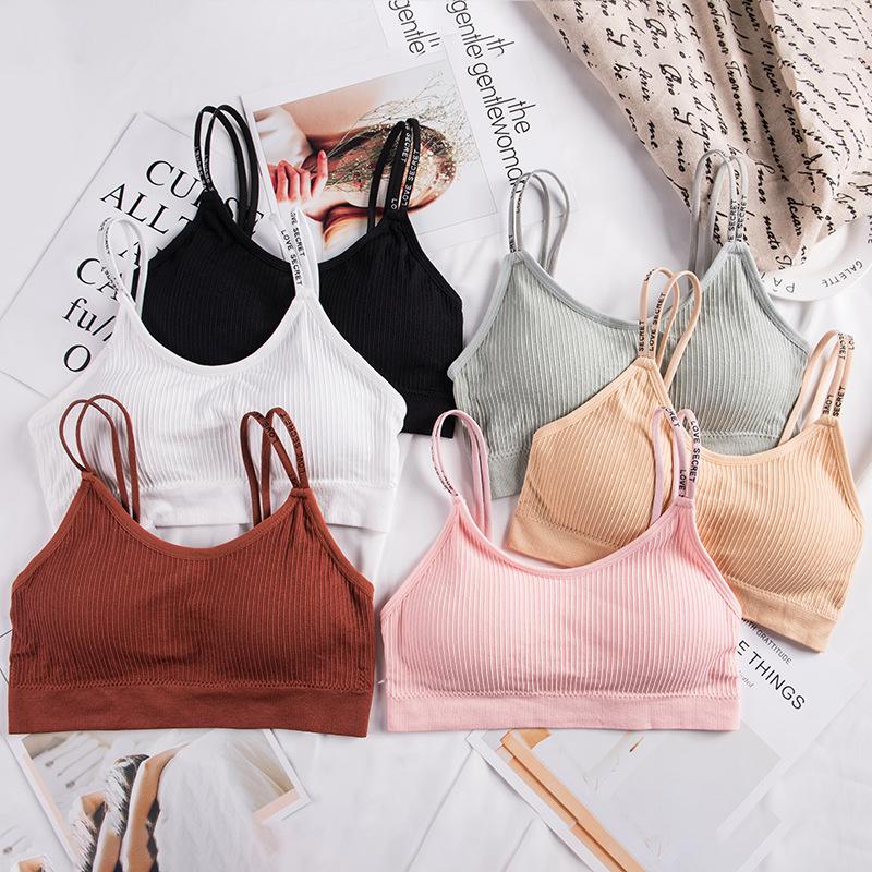 

Yoga Outfit Seamless Thread Elastic Gather Training Without Rims Bra Beauty Back Breathable Shockproof Girl Wrapped Chest Vest Underwear