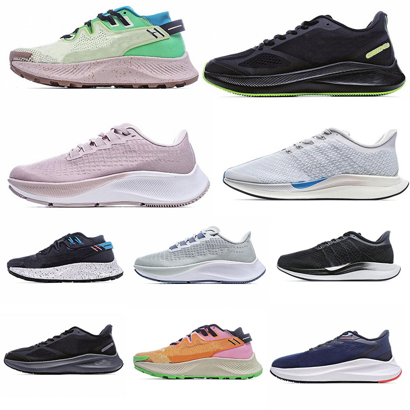 

2021 Pegasus trail men's outdoor running shoes women's triple black and white rainbow super blue supernova brush fans color sports, Brown
