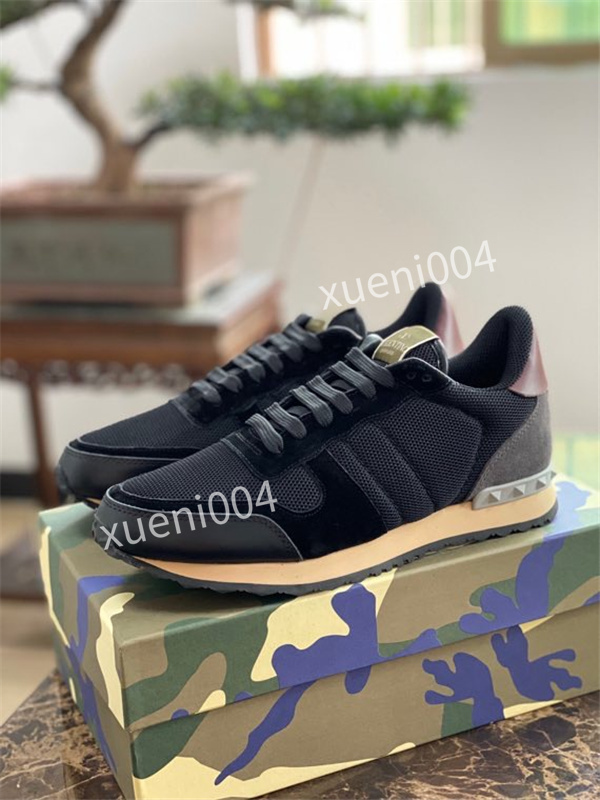 

Top Quality Camouflage Sneaker Womens Mens Rivet Shoes Studded Flats Mesh Camo Suede Leather Casual Trainers Rockrunner Shoes Chaussures, 02