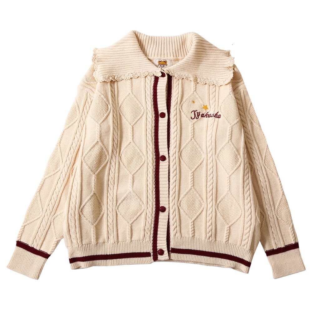 

Women's Sweaters Winter sweet quality cotton cardigan mesh women's coat knitted jackets design embroidered thick autumn sweater outwear D121, 1# shoe box