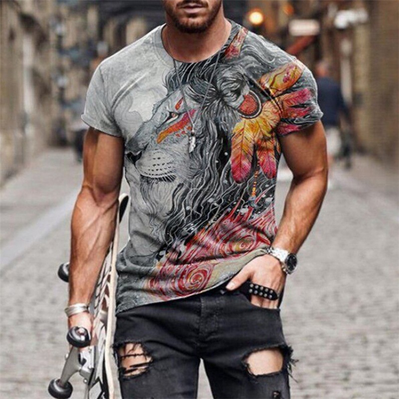 

Bee pattern 3D printed T shirt visual impact party shirt punk gothic round neck high-quality American muscle style short sleeves, Picture 8