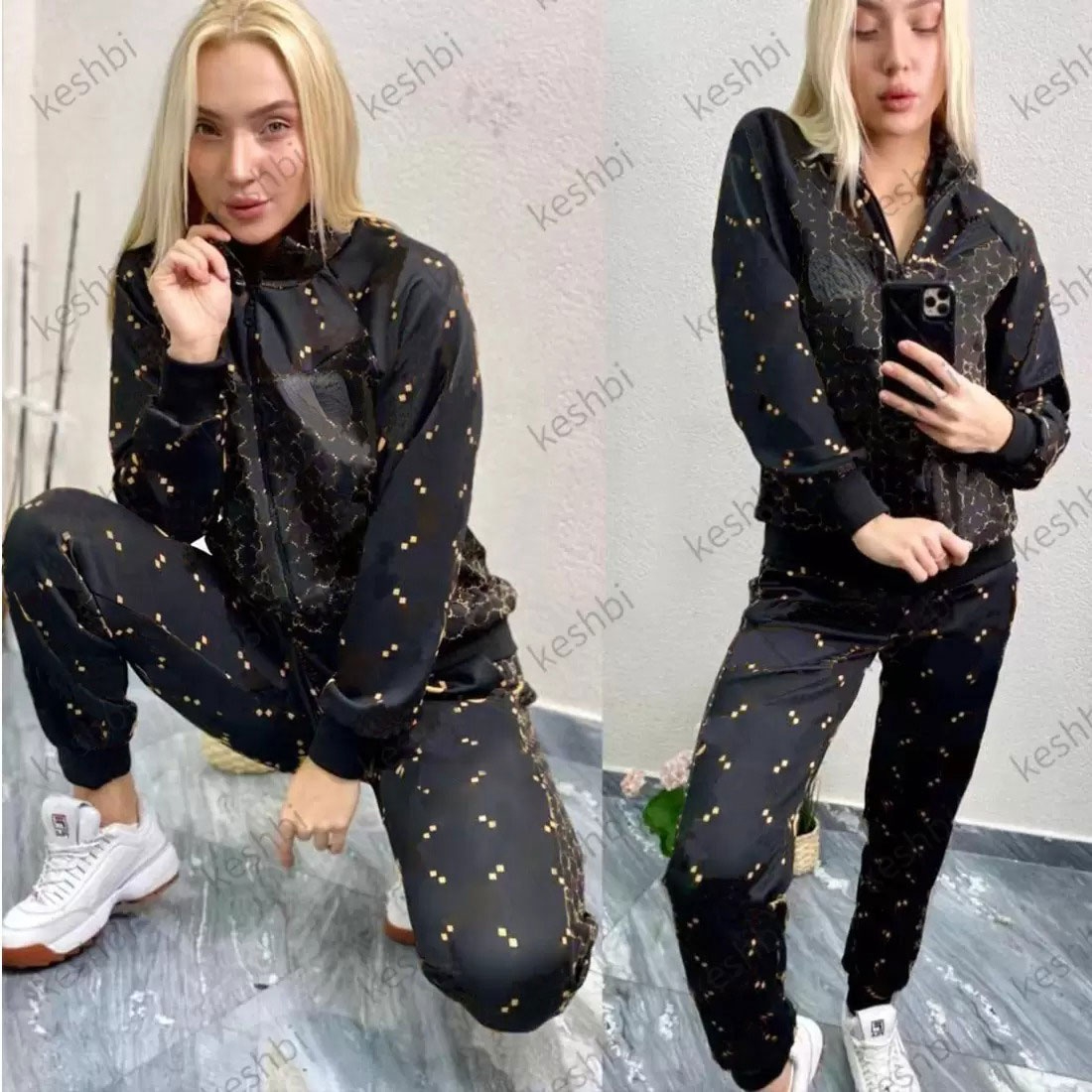 

Fashion Women Casual Tracksuits Long Sleeve Zipper Jackets+Pants Sport Suits Sportswear, As picture show