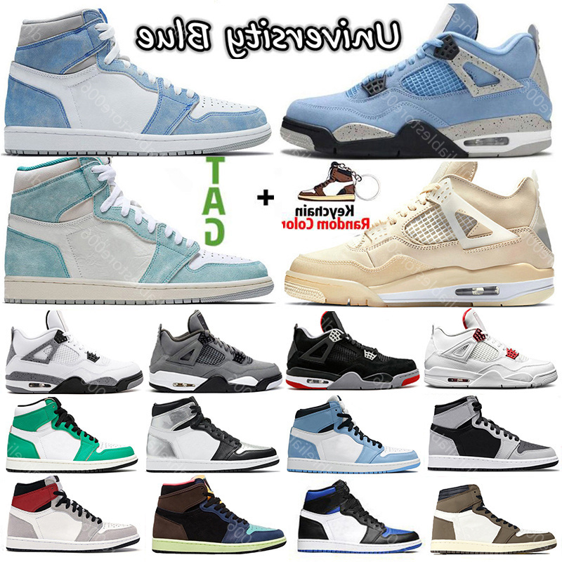 

Shoes Sail University Blue 1 1s Basketball 4 4s Hyper Royal Shadow 2.0 Bred UNC Silver Toe Twist women, Color (1)