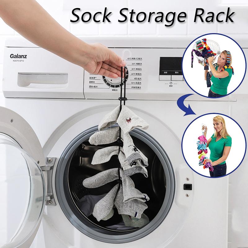 

Hangers & Racks 2PCS Washing Sock Useful Storage Rack Net Socks Lanyard PP Rope Laundry Household Home Supplies Clothes Drying