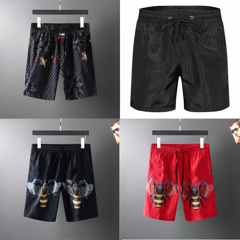 

Bee Beach Shorts Men women Drawstring Shorts Relaxed Homme Fashion clothes Striped Printed letters Summer black Basketball Sweatpants M-3XL, White;black