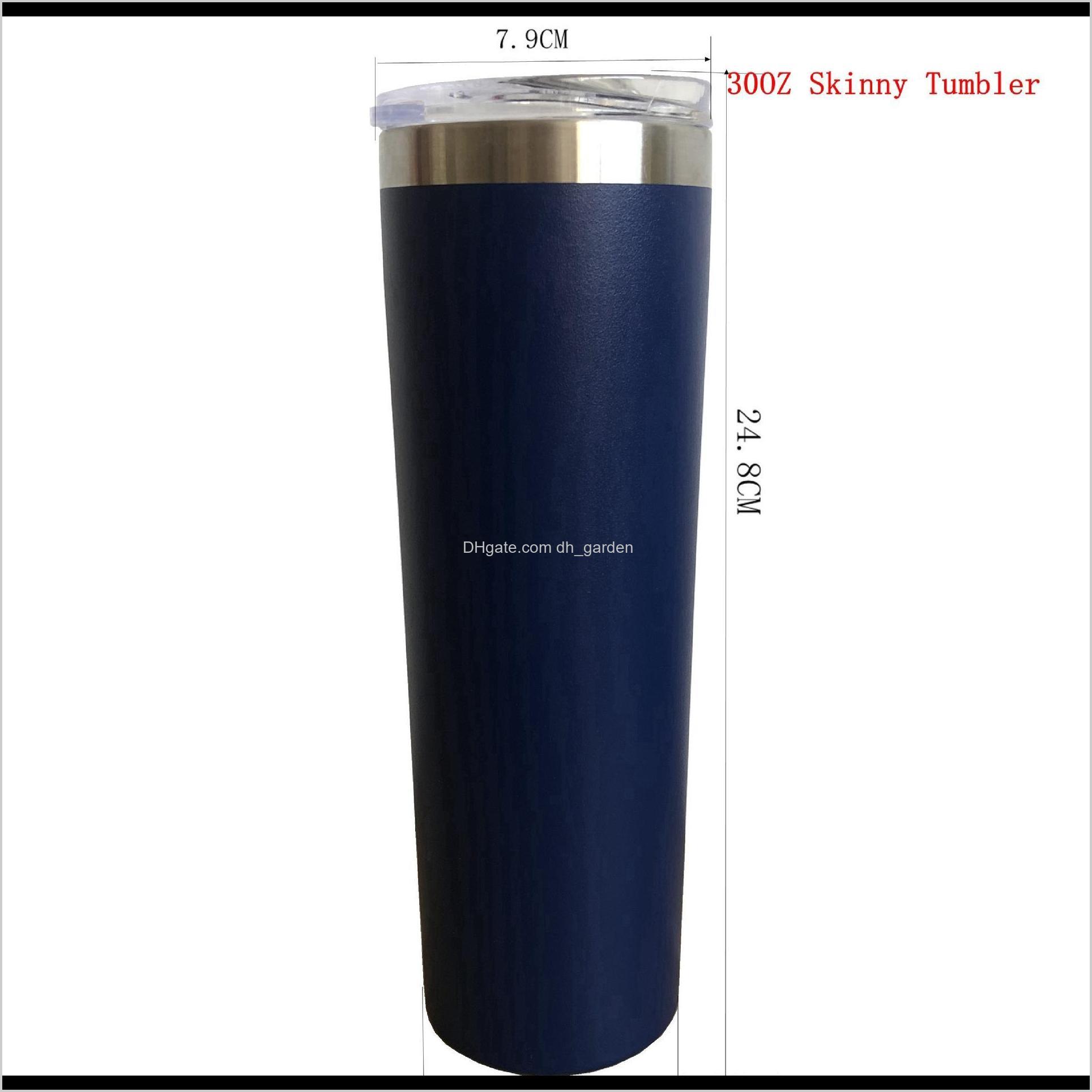 

20Oz 30Oz Skinny Tumbler Double Wall Stainless Steel Vacuum Tumbler Insulated Straight Car Cups Flask Beer Portable Coffee Mugs Qjdpw Iapwe, As pic;with logo