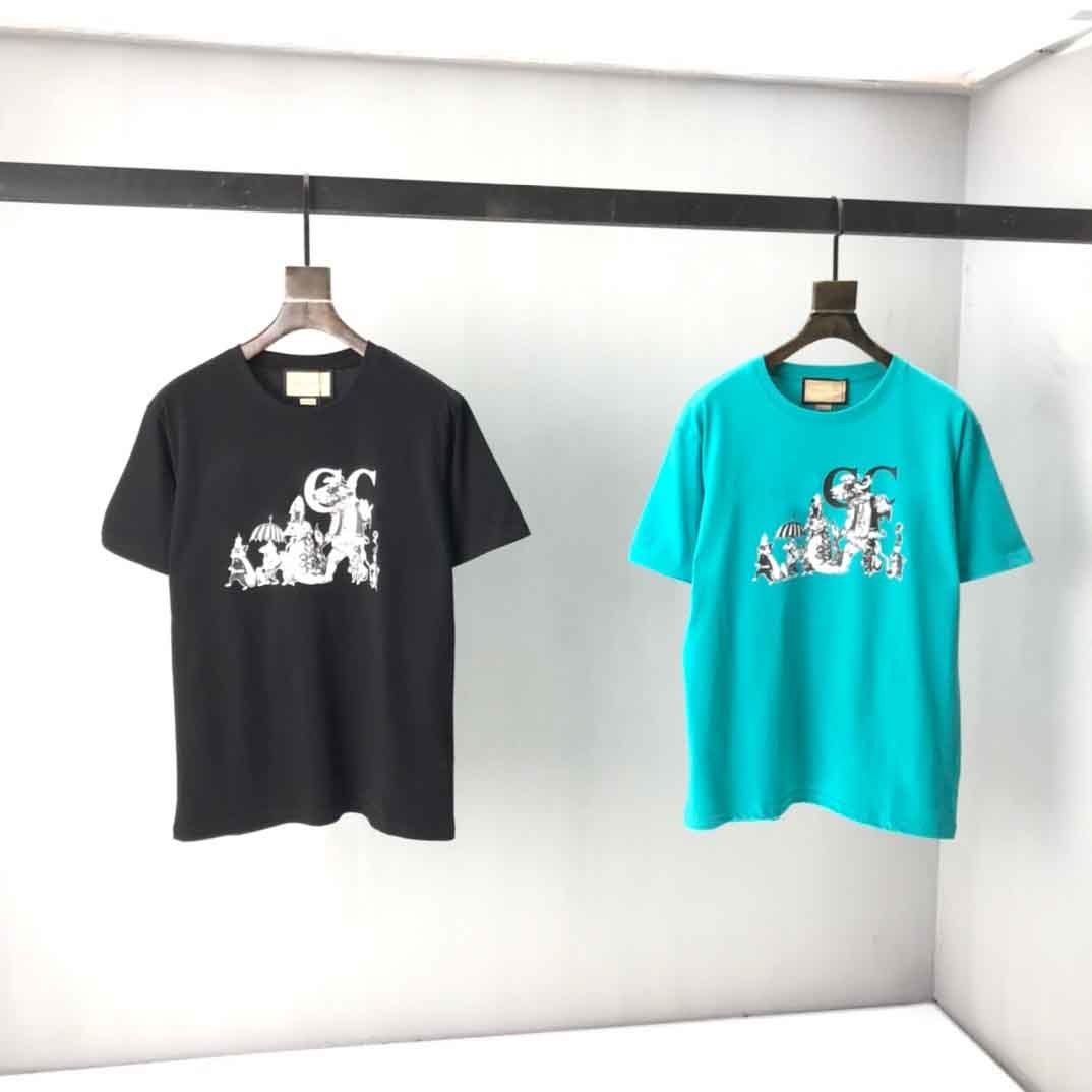 

tops tee spring and summer new high grade cotton printing short sleeve round neck panel T-Shirt fashion Size: m--xl-xxl-xxxl Men's Clothing, Black