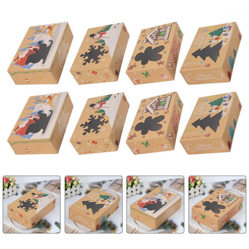 

Gift Wrap 8pcs Kraft Paper Boxes Christmas Candy Storage Biscuit