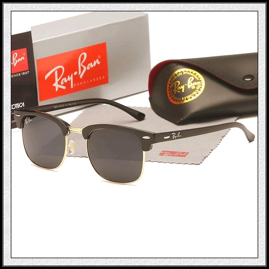 

High Quality Ray Men Women Sunglasses Vintage Pilot Wayfarer Brand Sun Glasses Band UV400 Bans Ben With box and case 3016, White;black