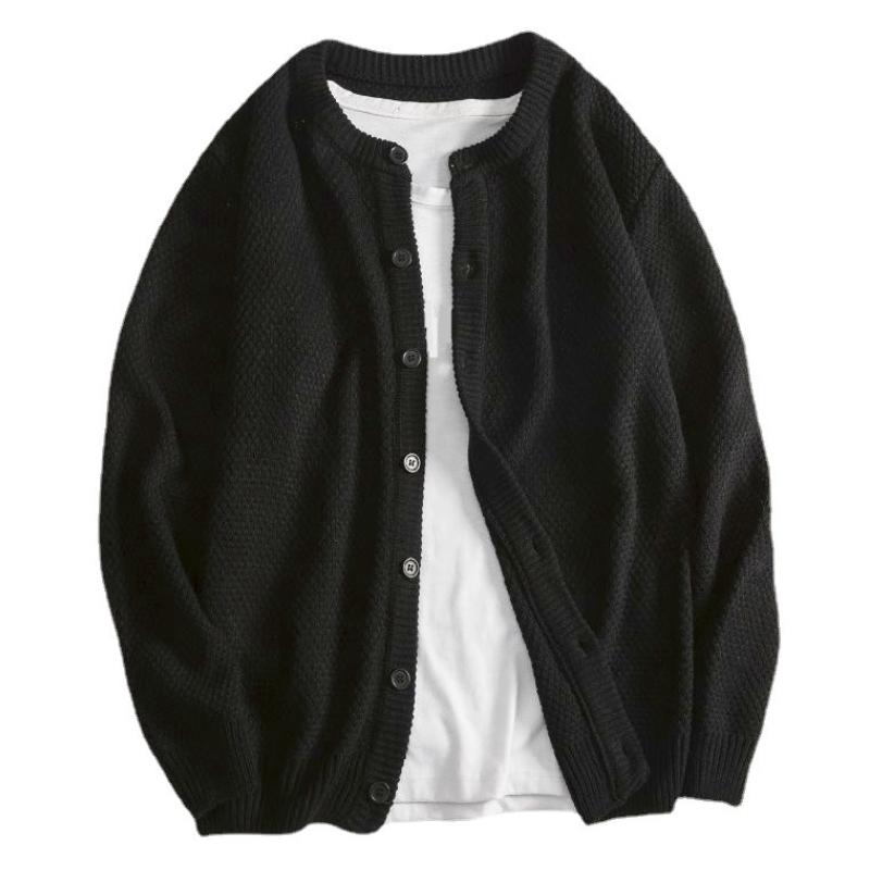 

Men's Sweaters Autumn Winter Loose Jackets Men Sweater Knitted Cardigan Overcoat Man Thick Knitting Jacket For Male, White;black