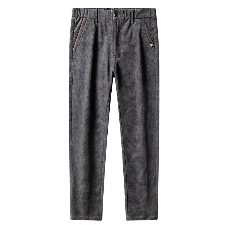 

Men's Pants 2022 Corduroy Casual Business Fashion Solid Straight Regular Fit Trousers Male Black Kakhi Gray Men Clothing