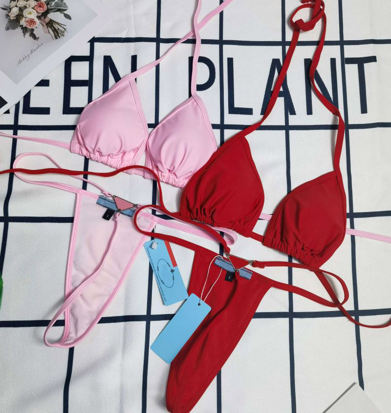 

2022 Designer Women Swimwear Women' Bikini Swimwear Sexy Breathable Solid Color Strap 2 Piece Set Summer Beach 4 Colors Available, Black