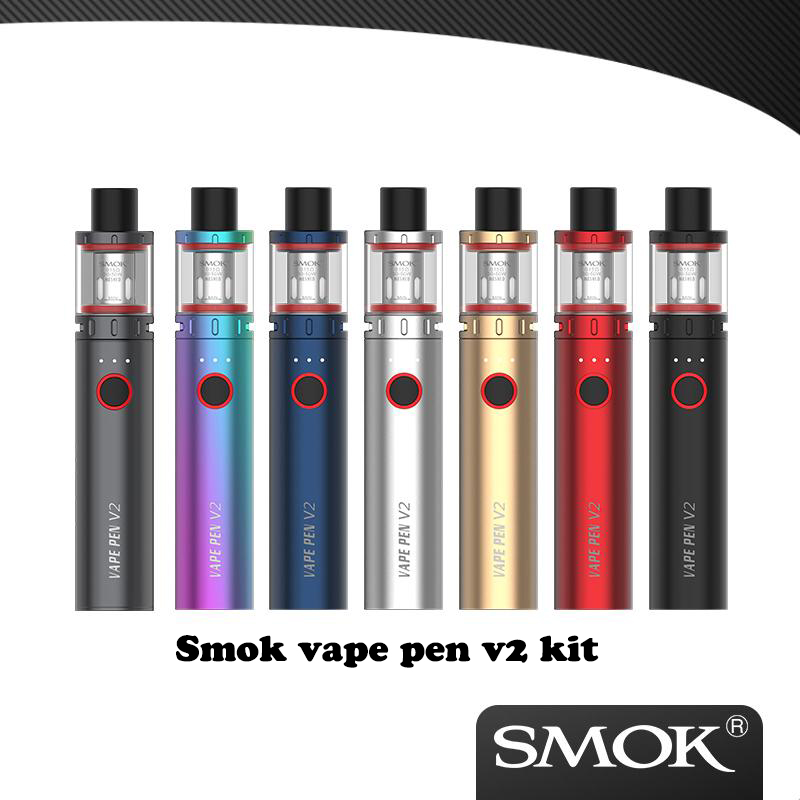 

Authentic SMOK Vape Pen V2 Kit Built-in 1600mAh Battery with 3ml Tank fit Meshed 0.15ohm Coil & DC 0.6ohm head, Red