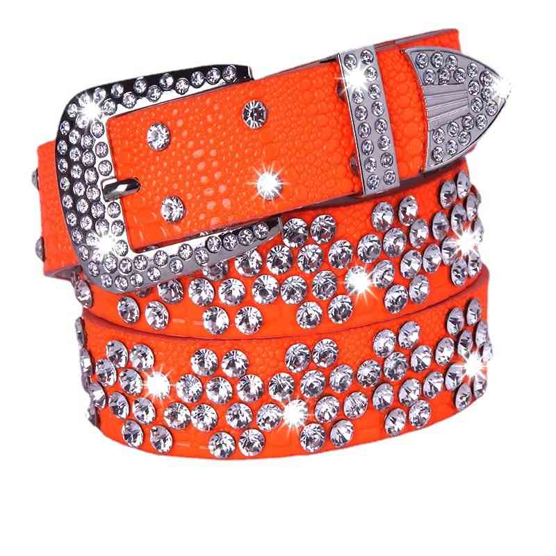 

Designer belts 2023 Belt women's rhinestone fashion full bright leather wide crystal belt with diamond factory outlet