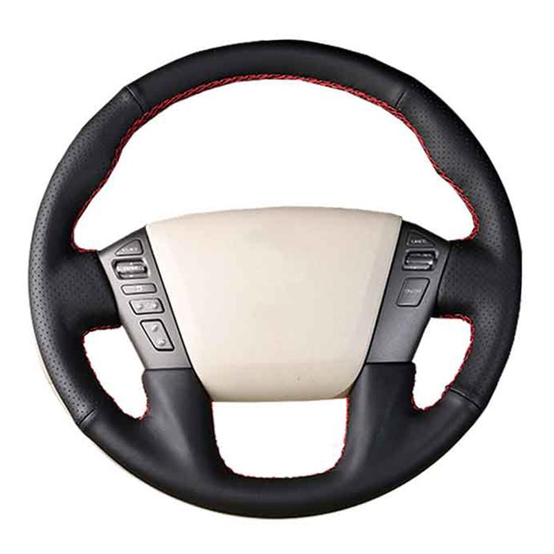 

Steering Wheel Covers Customized Original DIY Car Cover For Infiniti QX56 QX80 Black Leather Braid