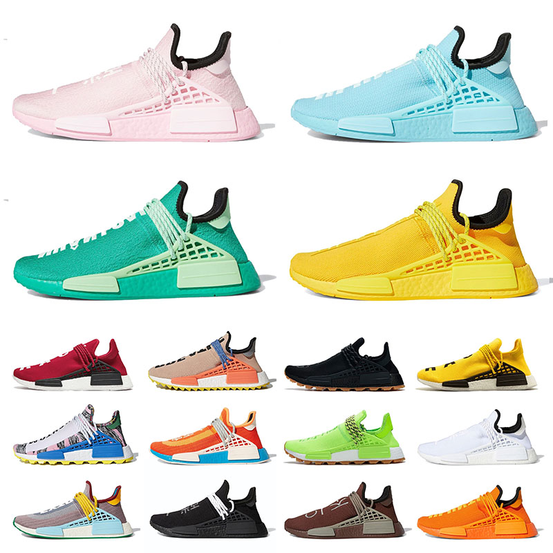 

36-47 Pharrell Williams 2021 Nmd Human Race Mens Womens Running Shoes Extra Eye Bright Yellow White Black Equality Men Trainers Outdoor Spor