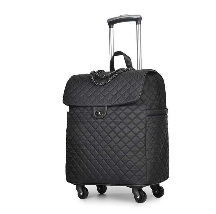 

Duffel Bags Brand Women Wheeled Luggage Bag Cabin Travel Trolley On Wheels Rolling For Woman Suitcase, Refer to photo