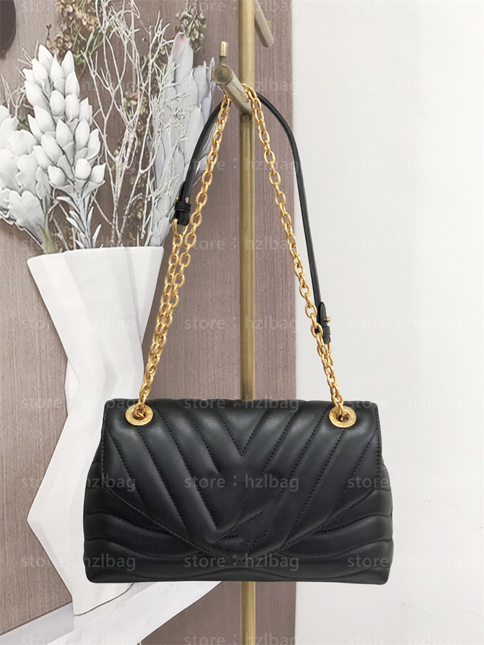 

New Wave Chain Bag Handbag V Shaped Quilting Cross Body Bags Ivory Emerald Green Black Smooth Leather designers Womens Handbags Purses, Color 01