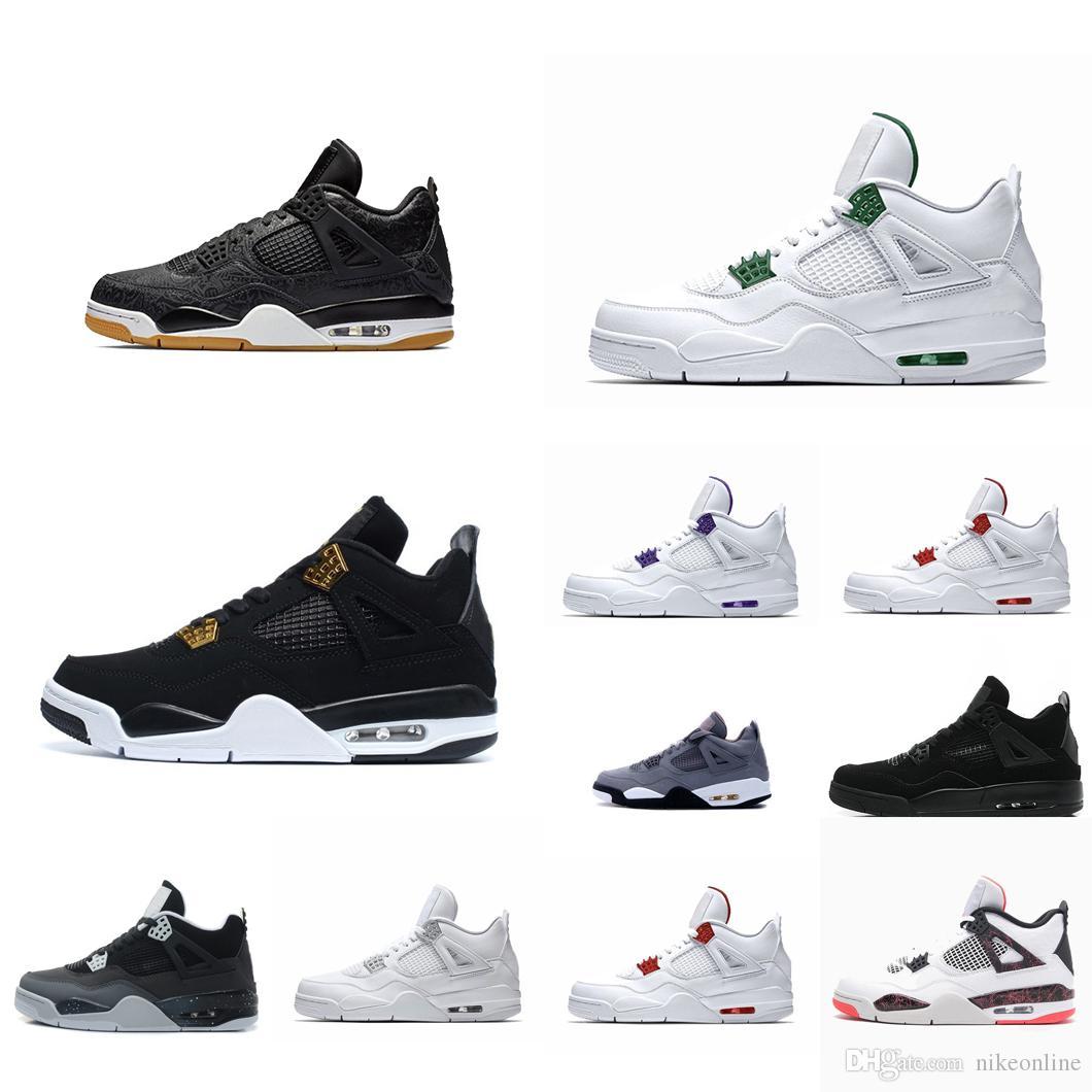 

Retro mens jumpman 4s basketball shoes women jorden 4 sneakers tennis Black cat bred Pure Money White Metallic Red Purple Cool Grey with box, Taupe haze