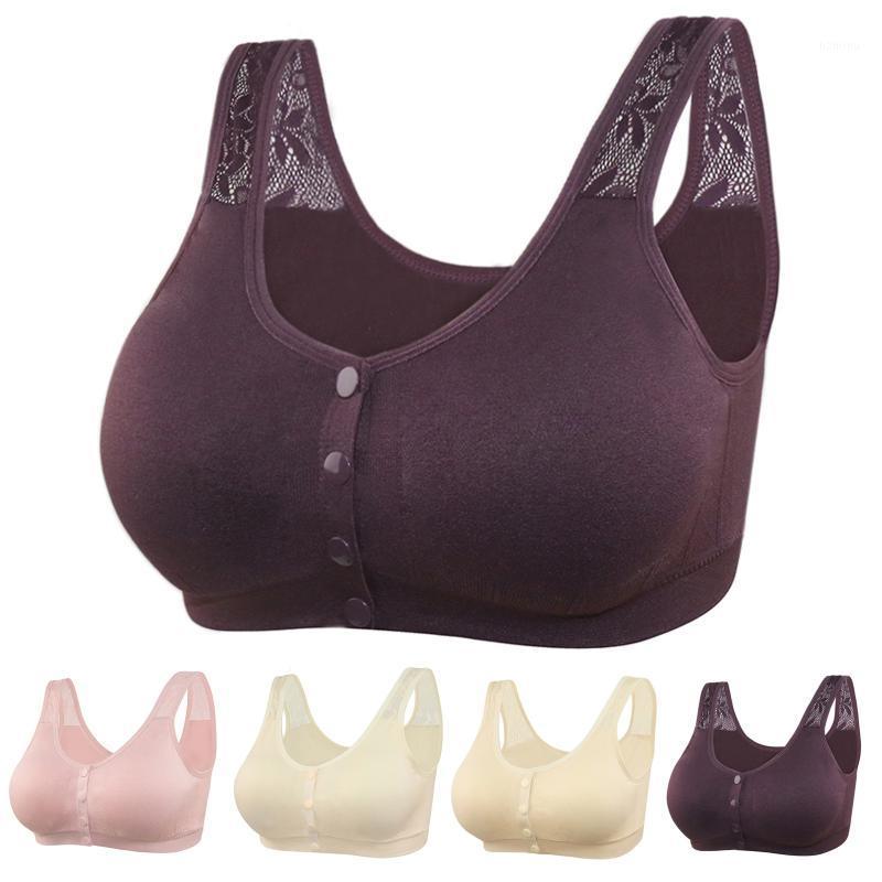 

Camisoles & Tanks Y25 Sexy Lingerie Bra Women's Underwear Adjustable Sports Front Closure Extra-elastic Breathable Button Trim Top Plus Size, Pink