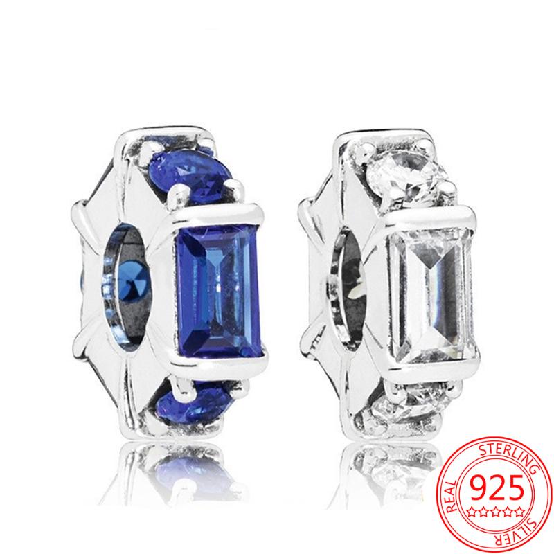 

Other Handmade 925 Sterling Silver Clear CZ Blue Crystal Charms Fit Original Bracelet Ladies Gift