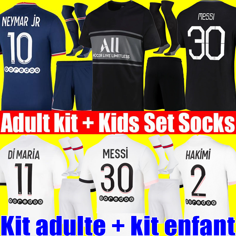 

MESSI 30 MBAPPE HAKIMI SERGIO RAMOS WIJNALDUM psgs soccer jersey 21 22 NEYMAR JR football shirt 2021 2022 MARQUINHOS men adult kit + kids se, Black;yellow