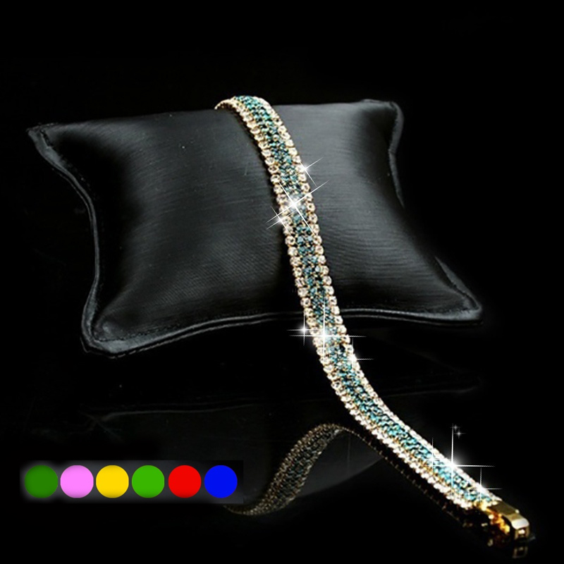 

2020 Charming Bride Wedding Crystal Bracelet Fashion Brand Designer Women Jewelry Shiny Rhinestone Chain Bracelet for Female, Black