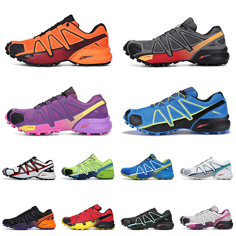 

IV 4 Speed Cross CS Running Sports Shoes 2021 Arrival Orange Grey Purple Blue Speedcross Black White Green Volt Runners Trainers Jogging Walking, # 40-47 (21)