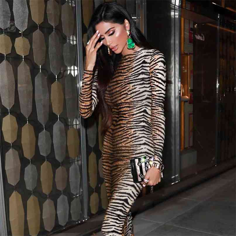 

leopard print long sleeve slim bodycon sexy dress autumn winter women streetwear party festival dresses outfits 210607