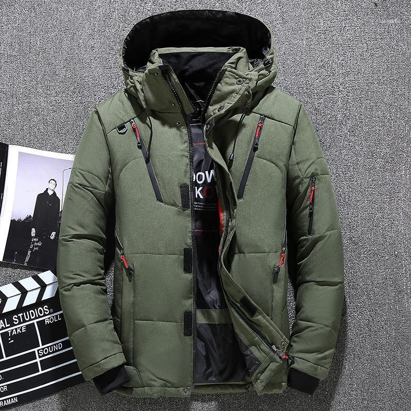 

Men's Down & Parkas 2021 Winter Parka Jacket Coat, Male Short Thick Windproof Hooded Green Black Blue Gray Orange M-3XL1