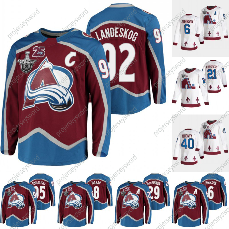 

Colorado Avalanche Gabriel Landeskog 2021 Stanley Cup Playoffs Reverse Retro Jersey 25th Erik Johnson Cale Makar Nathan Mackinnon Devan Dubnyk Andre Burakovsky, 92