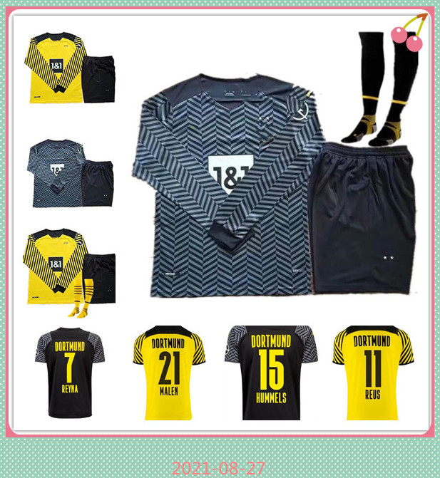 

2021 2022 Edition Haaland Reus Borussia Soccer Jersey 21 22 4th Bellingham Sancho Hummels Brandt Men Long sleeve football shirts
